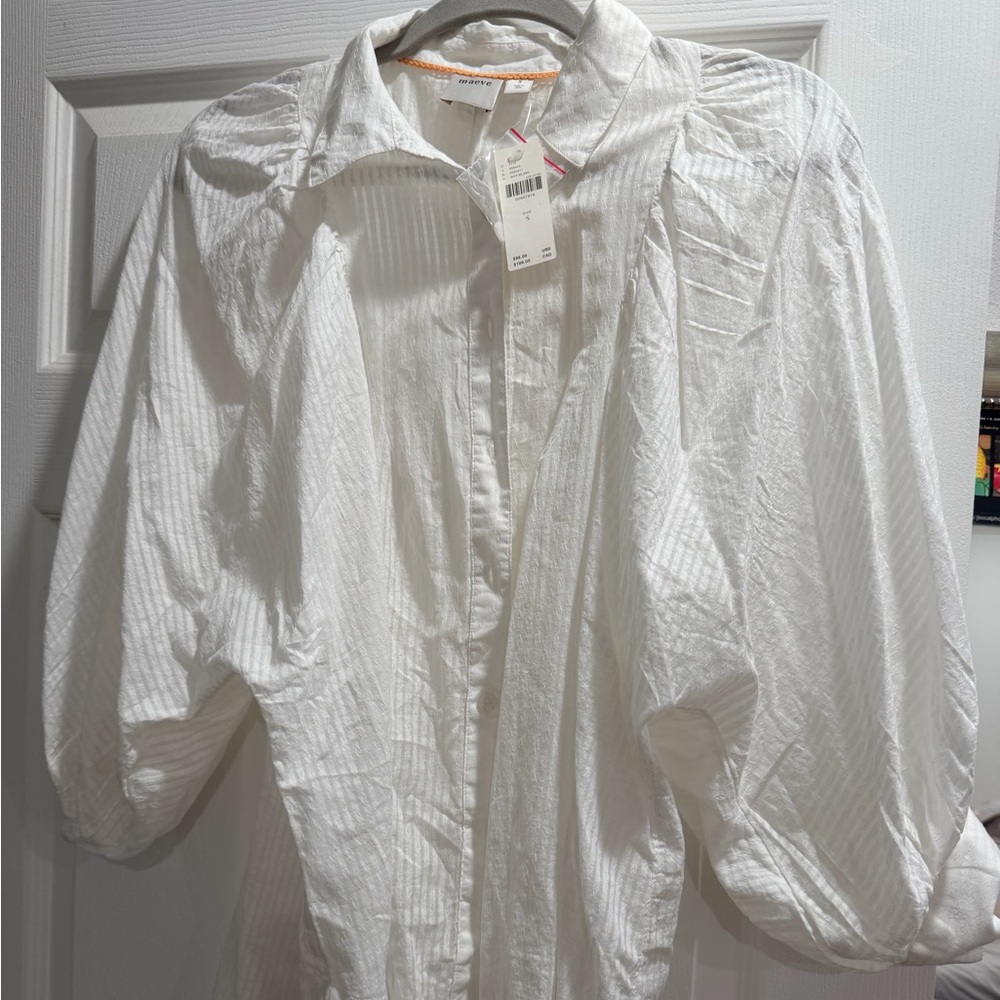 Maeve White Button Down Shirt